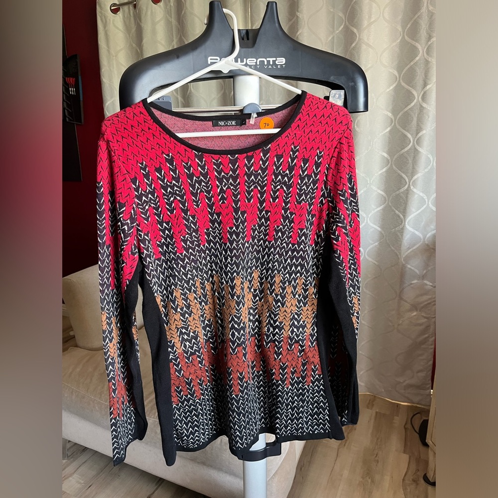 Nic & Zoe Knit Long Sleeve Sweater Top